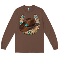 Chestnut horseshoe cowboy hat Long Sleeve Tee - RanaPortraitStore