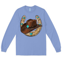 Colony Blue horseshoe cowboy hat Long Sleeve Tee - RanaPortraitStore