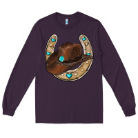 Plum horseshoe cowboy hat Long Sleeve Tee - RanaPortraitStore
