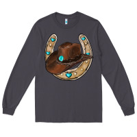 Smoke horseshoe cowboy hat Long Sleeve Tee - RanaPortraitStore