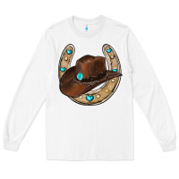 White horseshoe cowboy hat Long Sleeve Tee - RanaPortraitStore