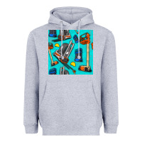 Heather Grey construction vehicles Heavyweight Hoodie - BundleAndBundleShop