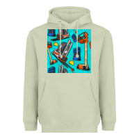 Matcha construction vehicles Heavyweight Hoodie - BundleAndBundleShop