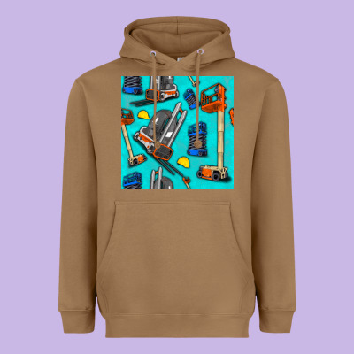 Construction Vehicles Heavyweight Hoodie Designed By Bundleandbundleshop