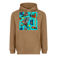 Toasted Coconut construction vehicles Heavyweight Hoodie - BundleAndBundleShop