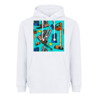 White construction vehicles Heavyweight Hoodie - BundleAndBundleShop