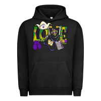 Pigment Black Mardi Gras Love Nurse Urban Hoodie - BundleAndBundleShop