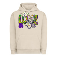 Pigment French Oak Mardi Gras Love Nurse Urban Hoodie - BundleAndBundleShop