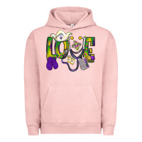 Pigment Salmon Mardi Gras Love Nurse Urban Hoodie - BundleAndBundleShop