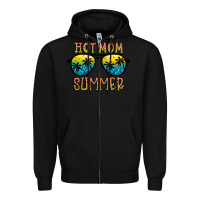 Black hot mom summer Zipper Hoodie - CowhideDigitalArt