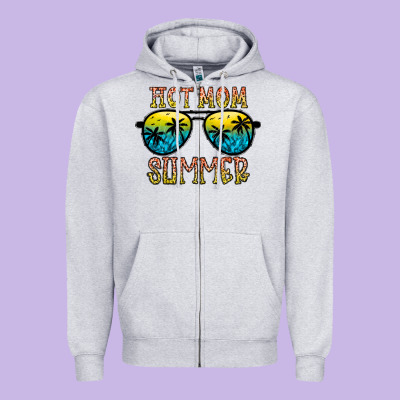 Hot Mom Summer Zipper Hoodie Designed By Cowhidedigitalart