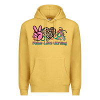 Antique Gold peace love nursing Premium Hoodie - NancyCooperArtShop