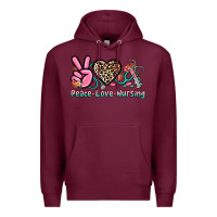 Burgundy peace love nursing Premium Hoodie - NancyCooperArtShop