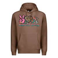 Chestnut peace love nursing Premium Hoodie - NancyCooperArtShop
