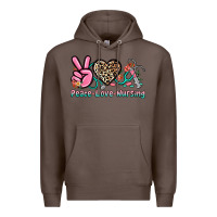 Coffee peace love nursing Premium Hoodie - NancyCooperArtShop