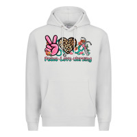 Dove Grey peace love nursing Premium Hoodie - NancyCooperArtShop