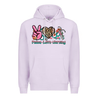 Lilac peace love nursing Premium Hoodie - NancyCooperArtShop