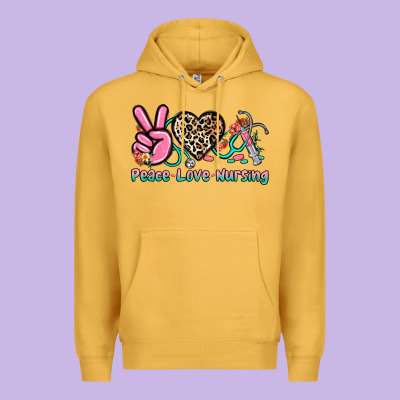 Peace Love Nursing Premium Hoodie Designed By Nancycooperartshop