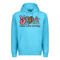 Ocean Blue peace love nursing Premium Hoodie - NancyCooperArtShop
