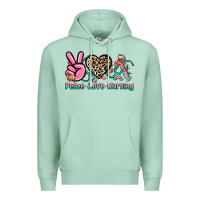 Seafoam peace love nursing Premium Hoodie - NancyCooperArtShop