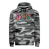 Slate Camo peace love nursing Premium Hoodie - NancyCooperArtShop