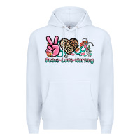 White peace love nursing Premium Hoodie - NancyCooperArtShop
