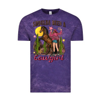 Cloud Purple shoulda been a cowgirl bucking horse Vintage Tee - texasbilliewilder