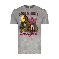 Cloud Rock shoulda been a cowgirl bucking horse Vintage Tee - texasbilliewilder