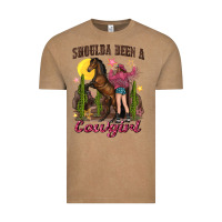 Vintage Coffee shoulda been a cowgirl bucking horse Vintage Tee - texasbilliewilder