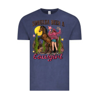 Vintage Denim shoulda been a cowgirl bucking horse Vintage Tee - texasbilliewilder