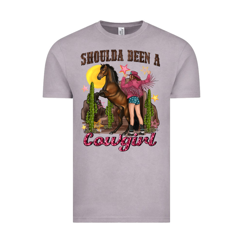 Shoulda Been A Cowgirl Bucking Horse Vintage Tee by texasbilliewilder | Teevron