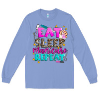 Colony Blue eat sleep manicure repeat Long Sleeve Tee - AdoDesignShop