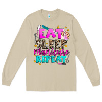 Mushroom eat sleep manicure repeat Long Sleeve Tee - AdoDesignShop