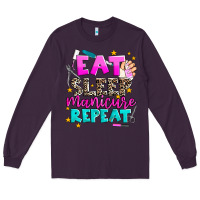 Plum eat sleep manicure repeat Long Sleeve Tee - AdoDesignShop