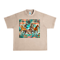 French Oak western running horses Urban Heavy Tee - Zillion Design Studio