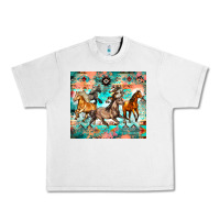 Lunar Rock western running horses Urban Heavy Tee - Zillion Design Studio
