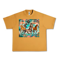 Peanut Butter western running horses Urban Heavy Tee - Zillion Design Studio