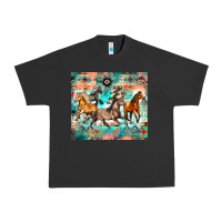 Pigment Black western running horses Urban Heavy Tee - Zillion Design Studio