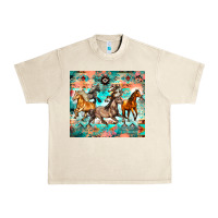 Sandshell western running horses Urban Heavy Tee - Zillion Design Studio