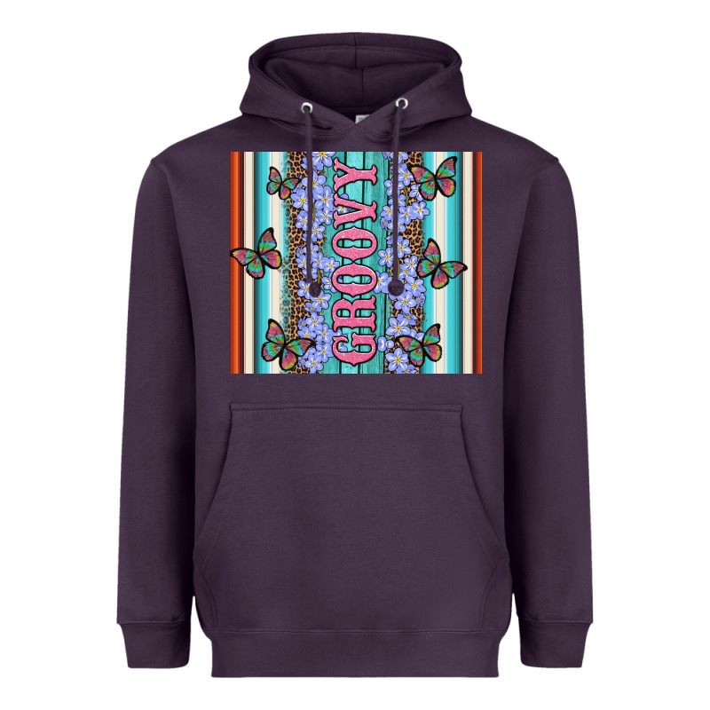 Groovy With Flowers And Butterflies Heavyweight Hoodie by Artiststas | Teevron