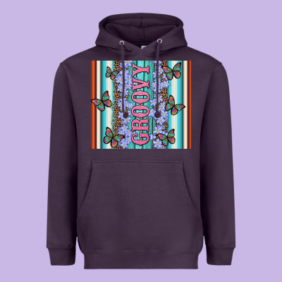 Groovy With Flowers And Butterflies Heavyweight Hoodie Designed By Artiststas
