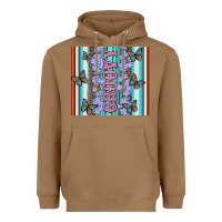 Toasted Coconut groovy with flowers and Butterflies Heavyweight Hoodie - Artiststas
