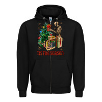 Black Skeleton tis the season Zipper Hoodie - FaDigitalArtStudio