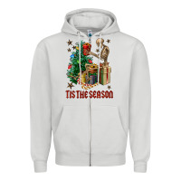 Dove Grey Skeleton tis the season Zipper Hoodie - FaDigitalArtStudio