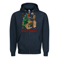 Navy Skeleton tis the season Zipper Hoodie - FaDigitalArtStudio