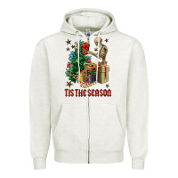 Oatmeal Heather Skeleton tis the season Zipper Hoodie - FaDigitalArtStudio