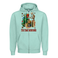 Seafoam Skeleton tis the season Zipper Hoodie - FaDigitalArtStudio