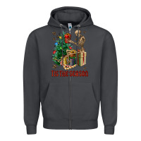 Smoke Skeleton tis the season Zipper Hoodie - FaDigitalArtStudio