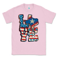 Bubblegum Pink Love Texas  4th of july Classic Tee - CowGirlArtShop
