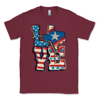 Burgundy Love Texas  4th of july Classic Tee - CowGirlArtShop
